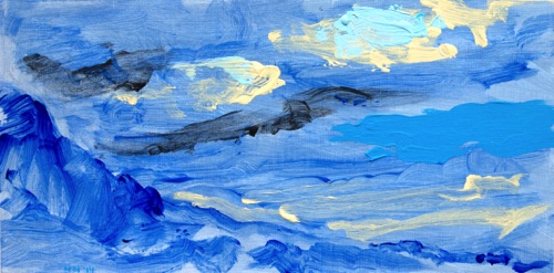 Na Pali - BLue Space, 6" x 12", acrylic on paneled paper, 2014. Na Pali - BLue Space, 6" x 12", acrylic on paneled paper, 2014.